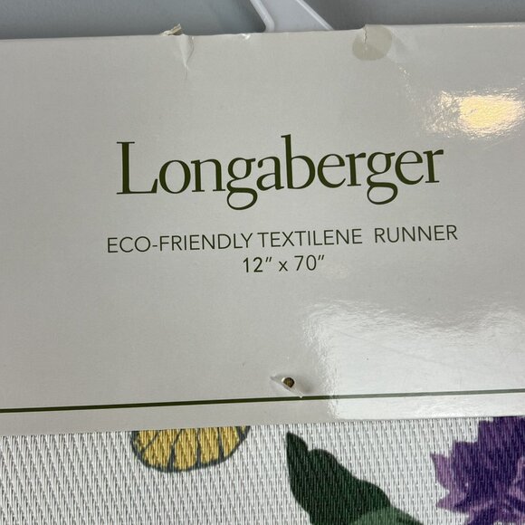 Longaberger Butterfly Hydrangea Flowers Eco-Friendly Textilene Table Runner New - Picture 2 of 7